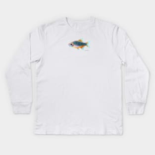 Celestial Pearl Danio Fish Kids Long Sleeve T-Shirt